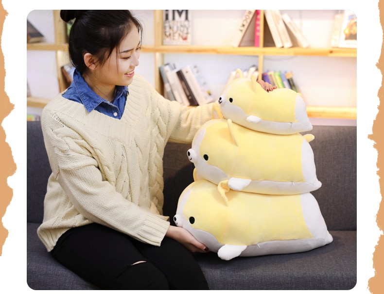 Babiqu 1pc 30-60cm Cute Corgi Dog Plush Toy Stuffed Soft Animal Pillow Lovely Cartoon Doll for Kids Kawaii Birthday Gift Present