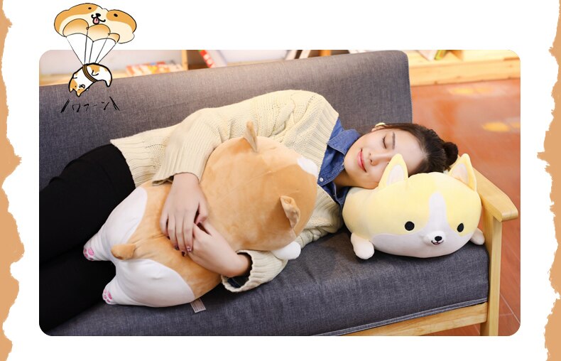 Babiqu 1pc 30-60cm Cute Corgi Dog Plush Toy Stuffed Soft Animal Pillow Lovely Cartoon Doll for Kids Kawaii Birthday Gift Present
