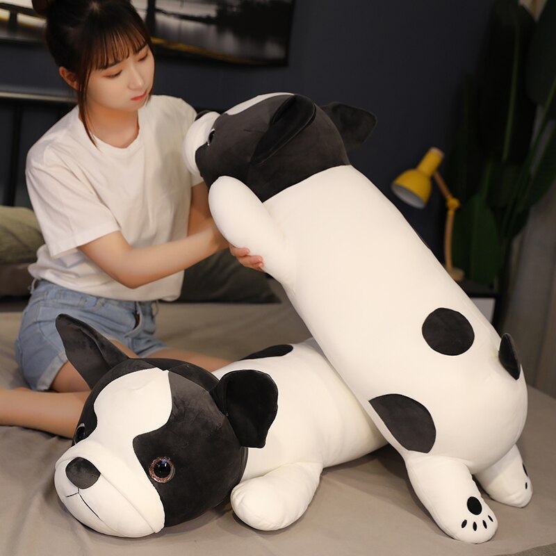 80-120cm Lying French Bulldog Plush Toys Stuffed Cute Dog Puppy Animal Doll Soft Long Sleep Pillow Cushion Kids Girls Gift