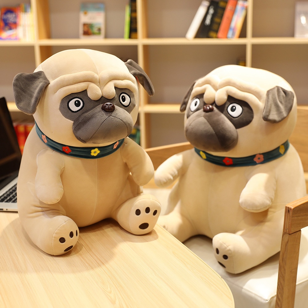 25-55cm Simulation Dog Plush Pug Toys Stuffed Animals Shar Pei Pug Plush Pillow Dolls Kids Baby Children Birthday Gift for Girls