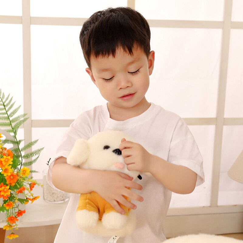 25cm Simulation Puppy Pets Lovely Stuffed Sweater Dog Plush Toy Cute Fluffy Baby Dolls Birthday Gifts for Children