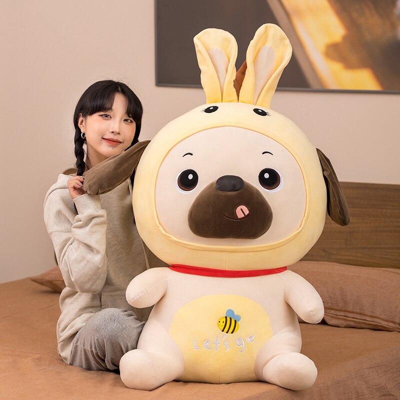 Kawaii Rabbit Plush Dog Plush Pillows Soft Stuffed Lifelike Animals Cushion Sofa Decor Cartoon Toys for Children Kids Gifts