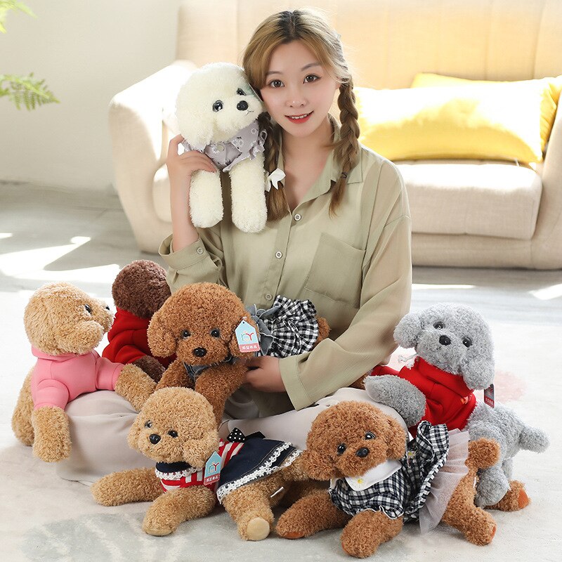 35/55cm Simulation Teddy Dog Dress Up Plush Toys Lovely Pillow Stuffed Soft Nice Animals Dolls For Kids Girls Birthday Gifts