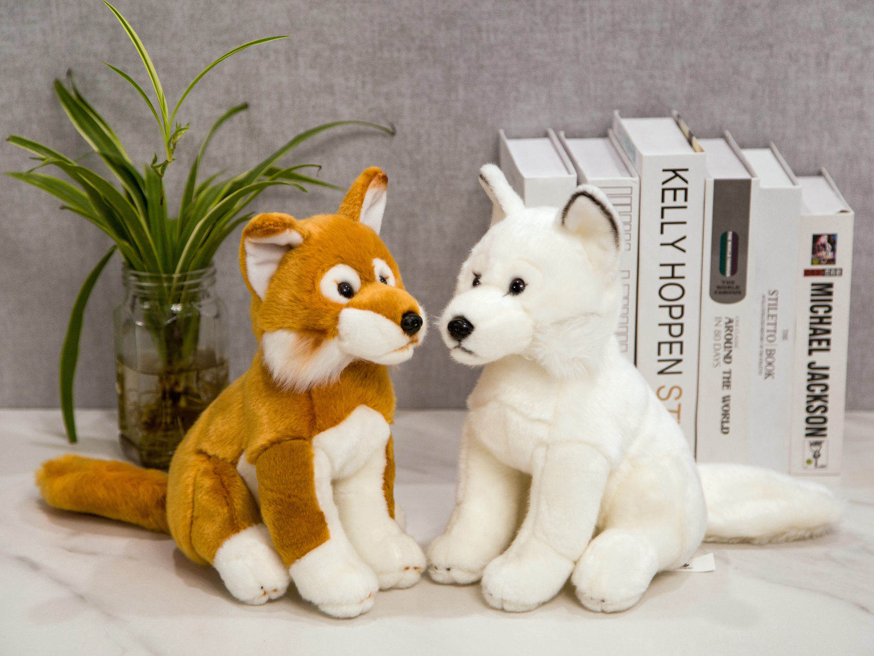 1pc 28cm Japanese Spitz Fox Dog Plush Toy Kids Baby Children Accompany Simulation Animal Doll Lovely Birthday Christmas Gift
