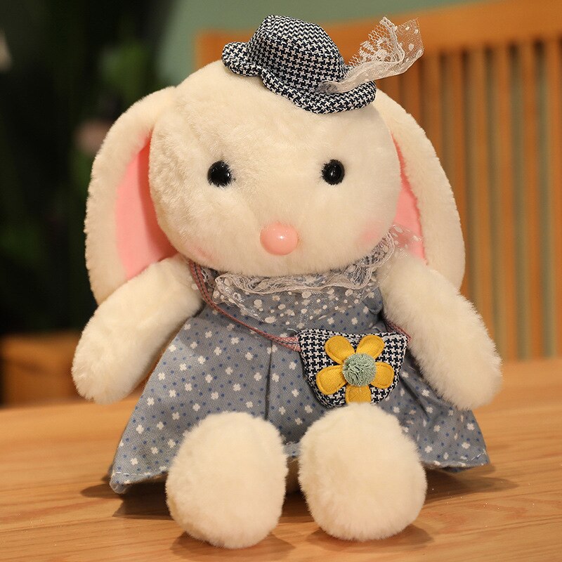 New 35/55/75cm Lovely Dressed Makeup Rabbit Plush Toys Kawaii Dolls Stuffed Soft Animal Dolls for Baby Girls Birthday Gifts