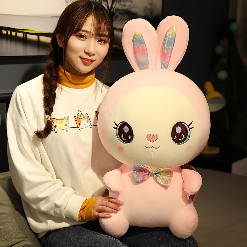 30-70cm Kawaii Rainbow Rabbit Plush Toys Stuffed Plush Animal Baby Toy Doll Girl Sleep Pillow Birthday Gift For Kids