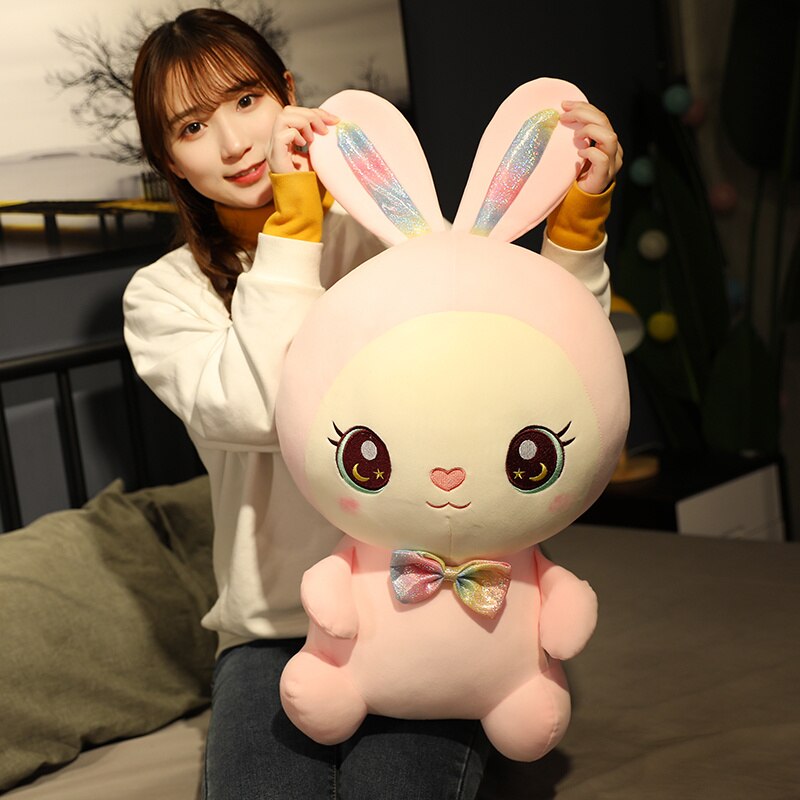 30-70cm Kawaii Rainbow Rabbit Plush Toys Stuffed Plush Animal Baby Toy Doll Girl Sleep Pillow Birthday Gift For Kids