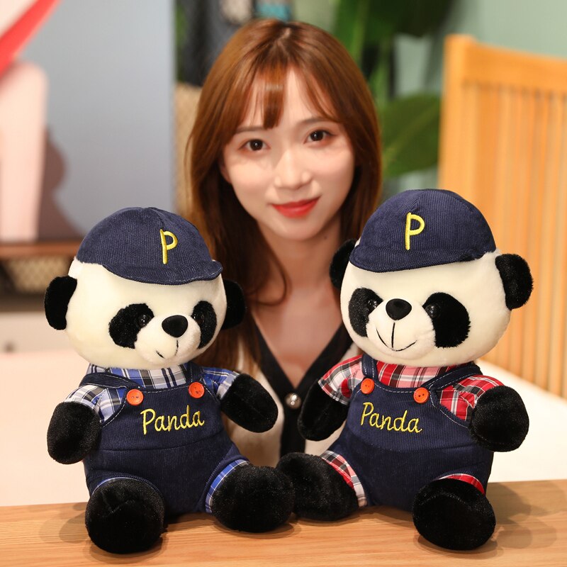 1PC 30-70cm Lovely Stuffed Soft Giant Panda Plush Toys Kawaii Classical Panda with HAT Pillow Good Home Decor Gift for Girls