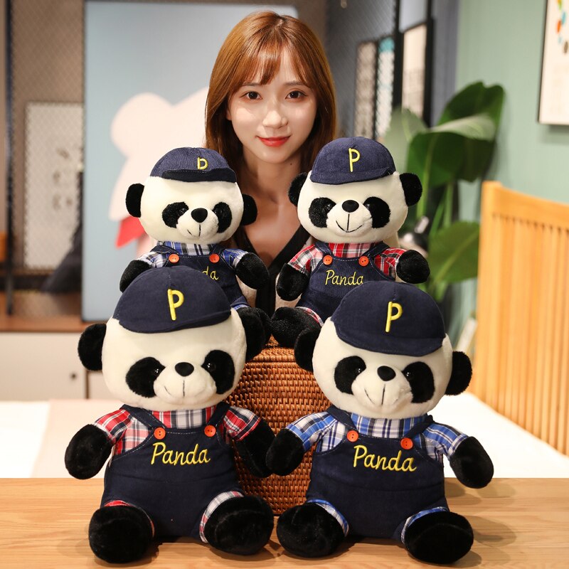1PC 30-70cm Lovely Stuffed Soft Giant Panda Plush Toys Kawaii Classical Panda with HAT Pillow Good Home Decor Gift for Girls
