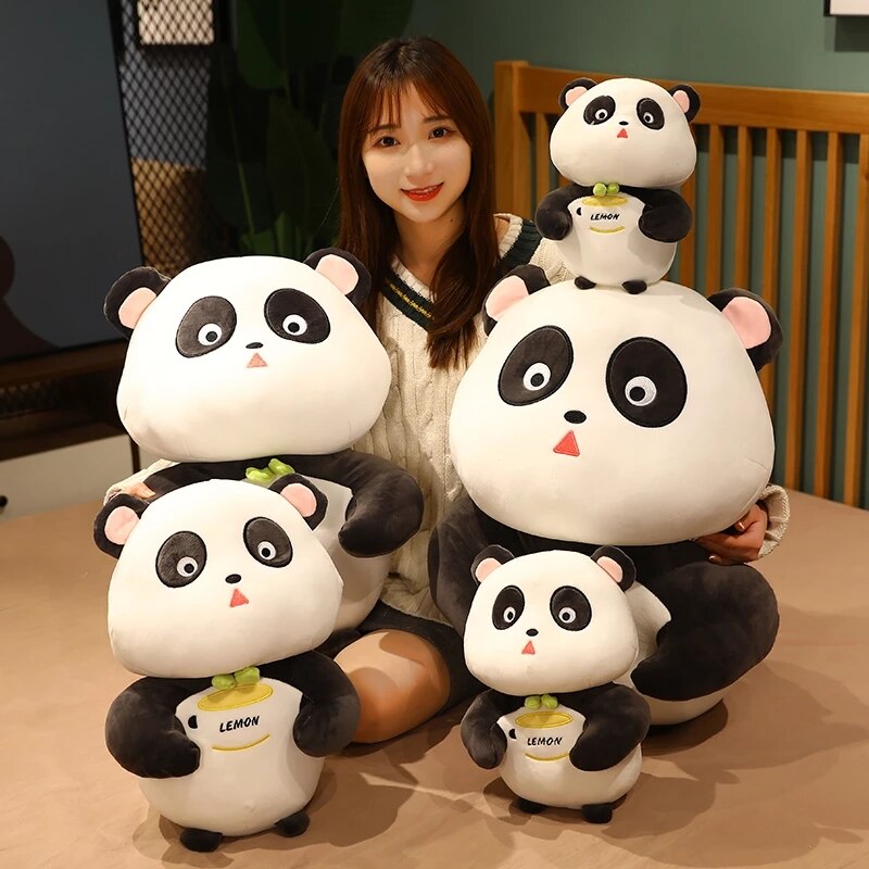 25cm Cute White&Black Plush Toys Stuffed Soft Couples panda Plush Doll Pillow Creative Cartoon Birthday Gift for Kids Baby