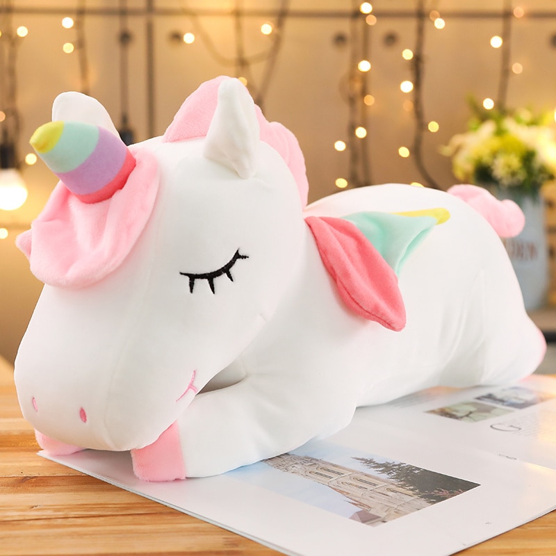 25-100cm Kawaii Giant Unicorn Plush Toy Soft Stuffed Unicorn Soft Dolls Animal Horse Toys For Children Girl Pillow Birthday Gift