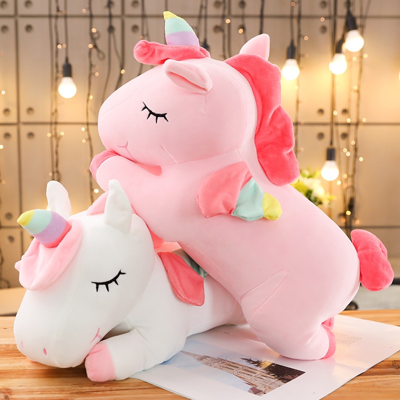 25-100cm Kawaii Giant Unicorn Plush Toy Soft Stuffed Unicorn Soft Dolls Animal Horse Toys For Children Girl Pillow Birthday Gift
