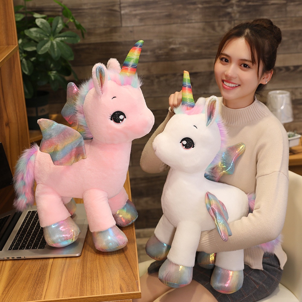 Giant Size Unicorn Plush Toy Soft Stuffed Cartoon Unicorn Dolls Animal Horse Birthday Gift