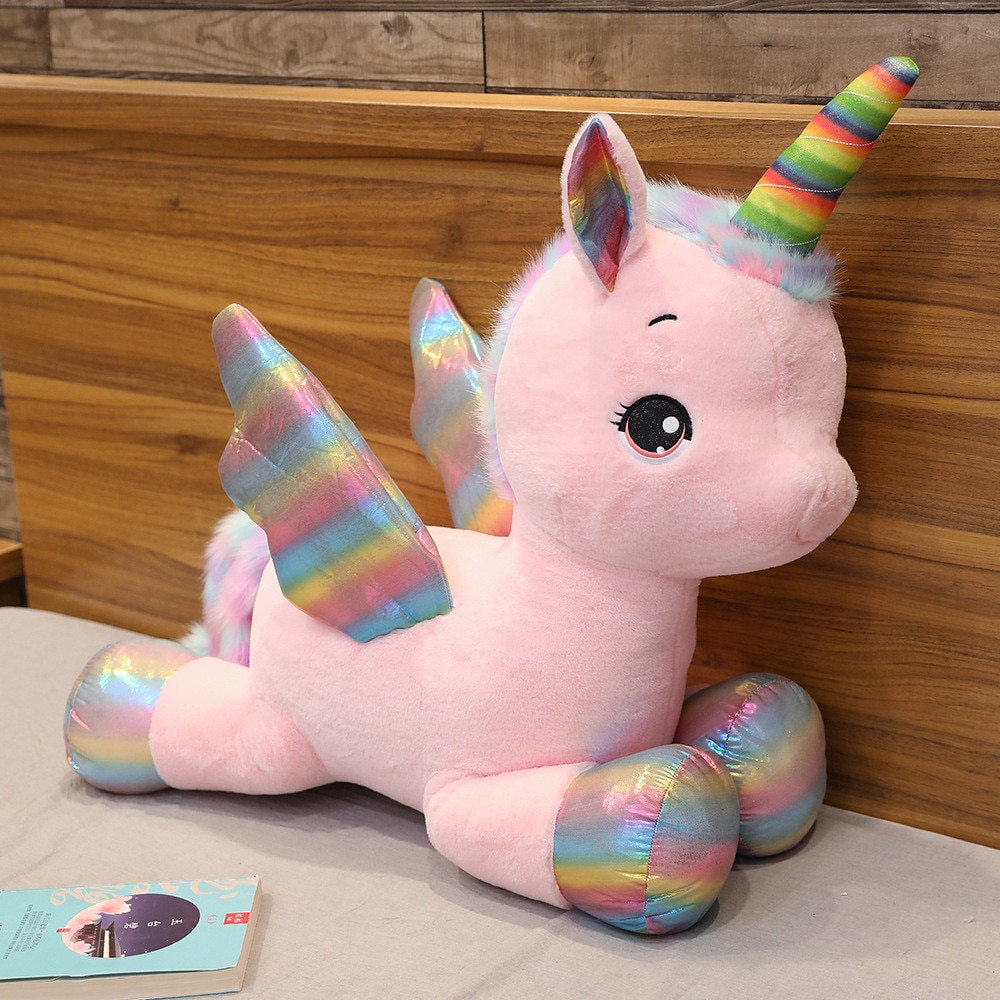 Giant Size Unicorn Plush Toy Soft Stuffed Cartoon Unicorn Dolls Animal Horse Birthday Gift