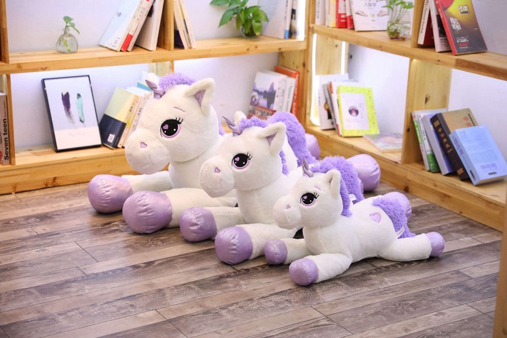 2021 New Arrival large unicorn plush toys cute pink white horse soft doll stuffed animal big toys for children birthday gift