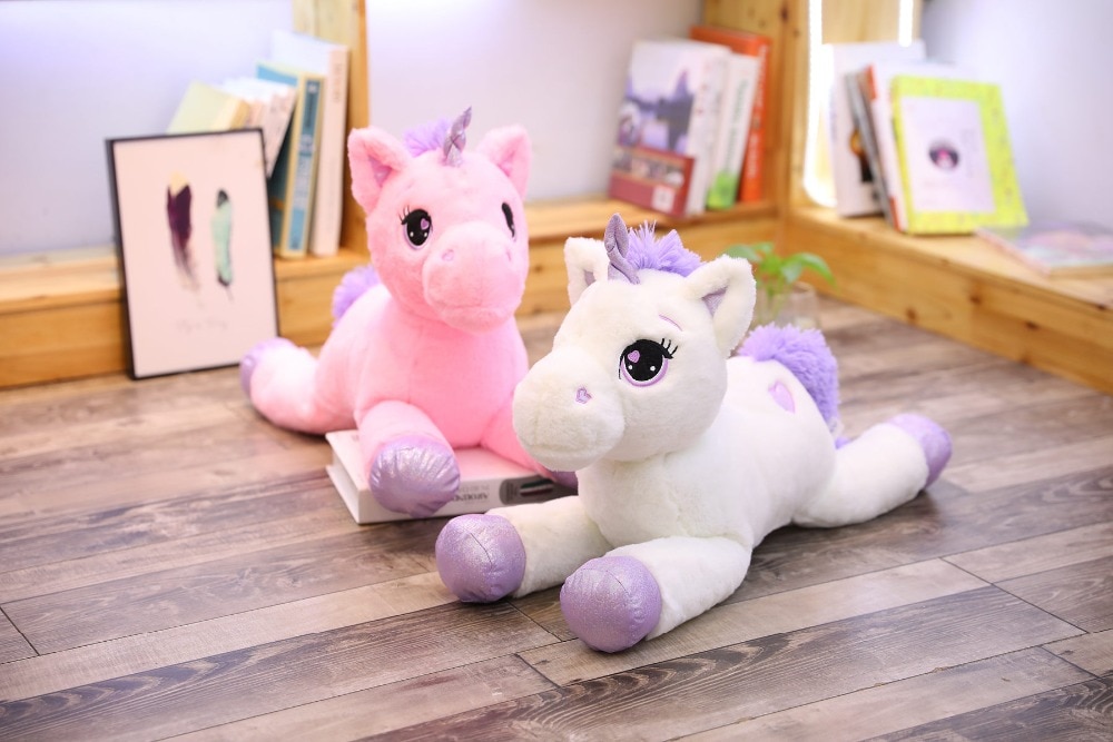 2021 New Arrival large unicorn plush toys cute pink white horse soft doll stuffed animal big toys for children birthday gift