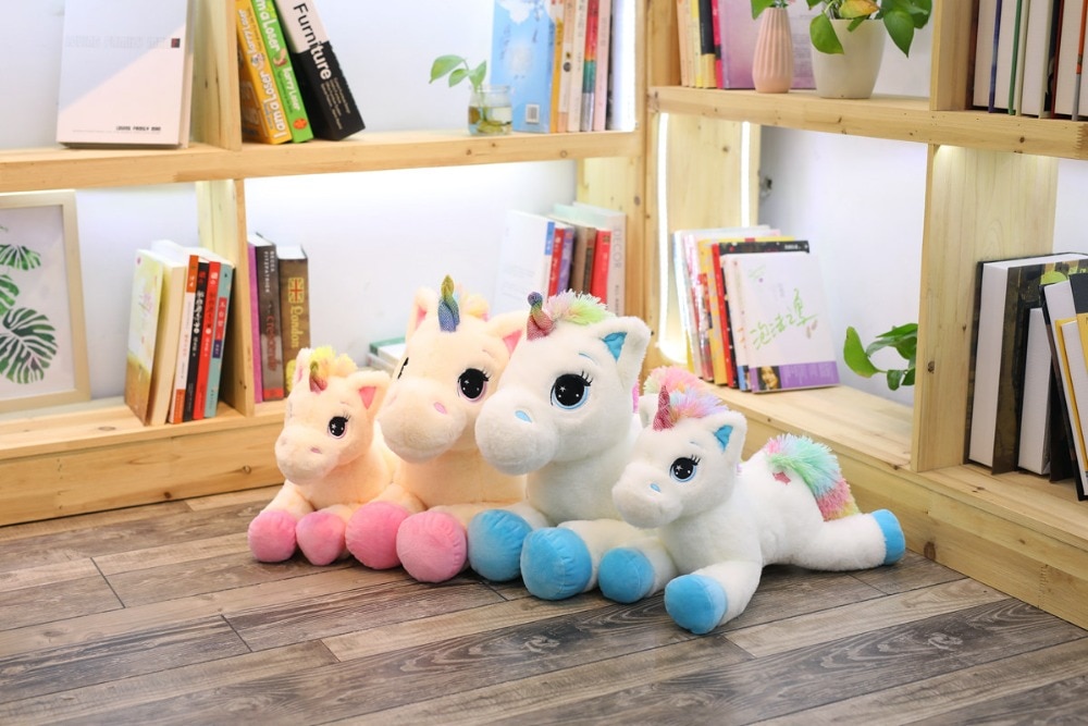 Giant 110/60cm Unicorn Plush Toy Soft Stuffed Popular Cartoon Unicorn Doll Animal Horse Toy High Quality Toys for Children Girls