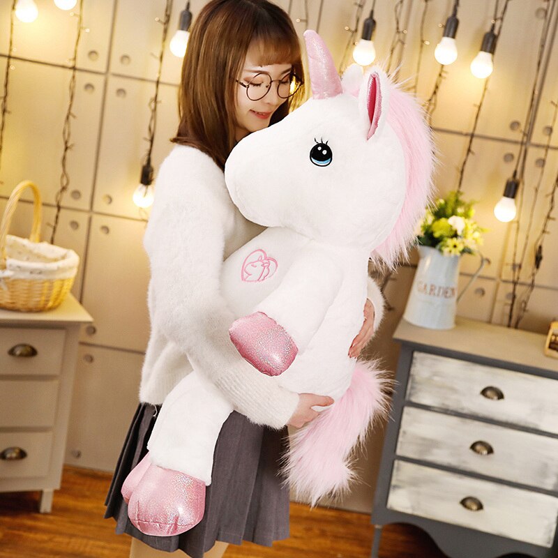 1pc 35/60cm Lovely Unicorn with Long Tail Stuffed Kawaii Soft Unicorn Plush Toys for Children Birthday Gift for Girls