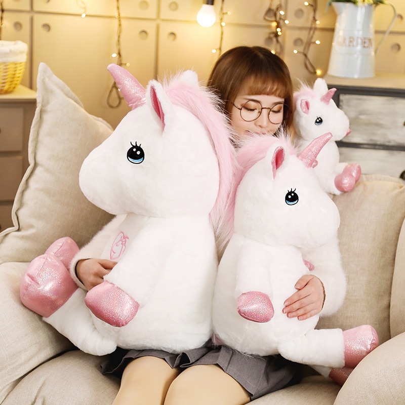 1pc 35/60cm Lovely Unicorn with Long Tail Stuffed Kawaii Soft Unicorn Plush Toys for Children Birthday Gift for Girls