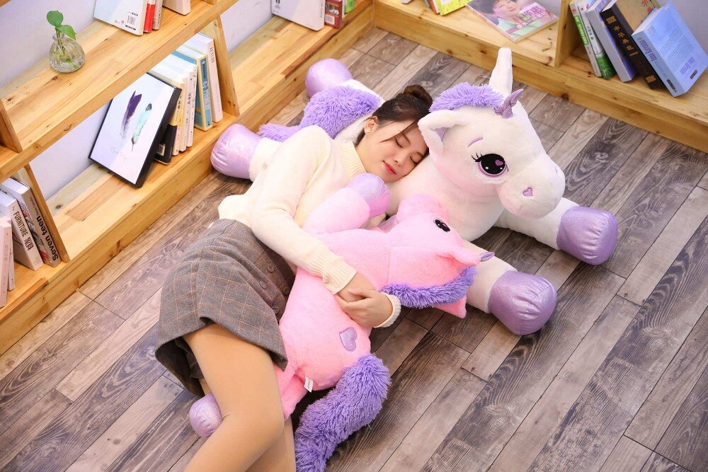 2019 New Giant 60-110cm Unicorn Plush Toy Soft Stuffed Popular Cartoon Unicorn Dolls Animal Horse Toys for Children Girl