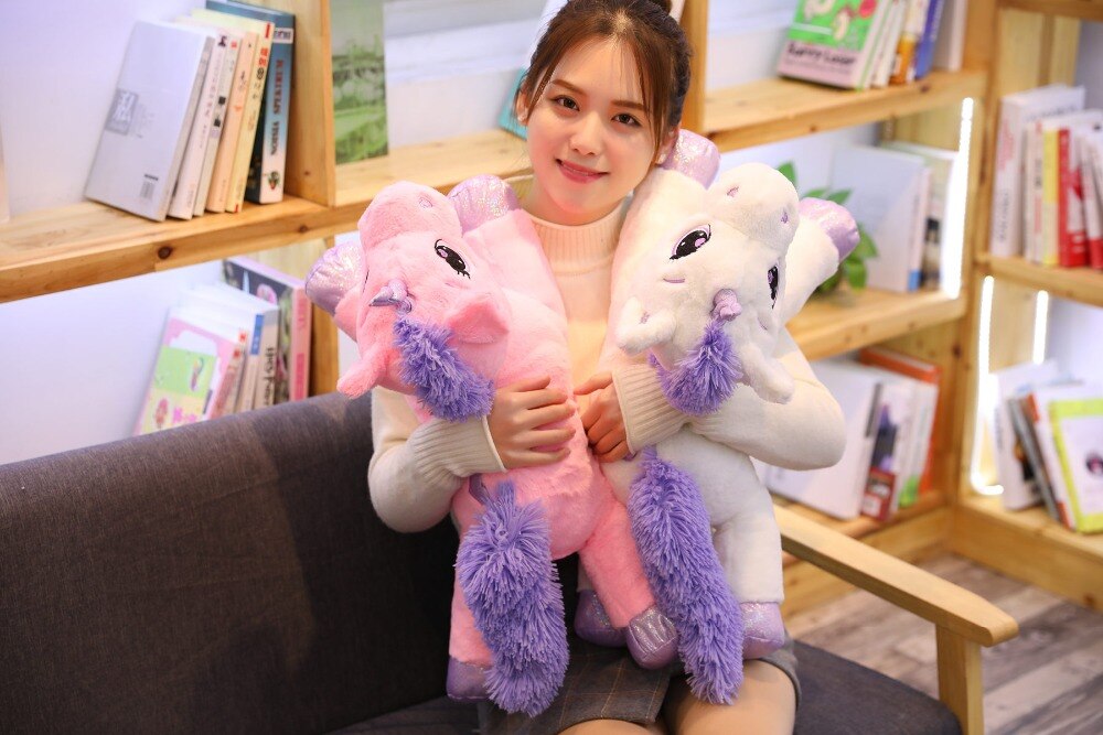 2019 New Giant 60-110cm Unicorn Plush Toy Soft Stuffed Popular Cartoon Unicorn Dolls Animal Horse Toys for Children Girl