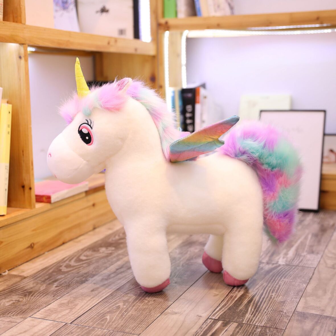 Rainbow Unicorn With Wings Soft Stuffed Plush Toy