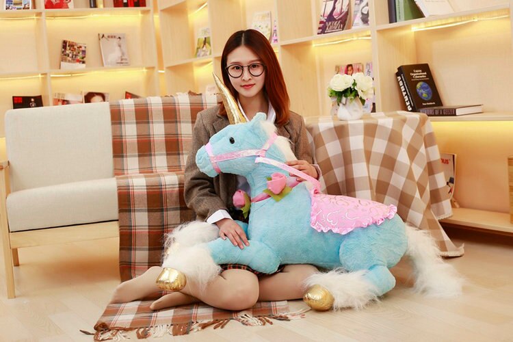 Babiqu 100cm Huge Unicorn Horse Plush Toys Colorful Stuffed Animal Cute Doll for Kids Children Creative Birthday Gift for Girls