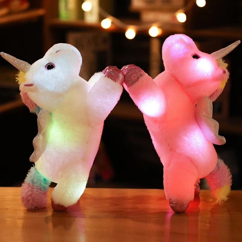 New Luminous Unicorn Plush Toys Plush Light Up Toys Stuffed Animals Cute Horse Toy Soft Doll Kids Toys Xmas Birthday Gifts