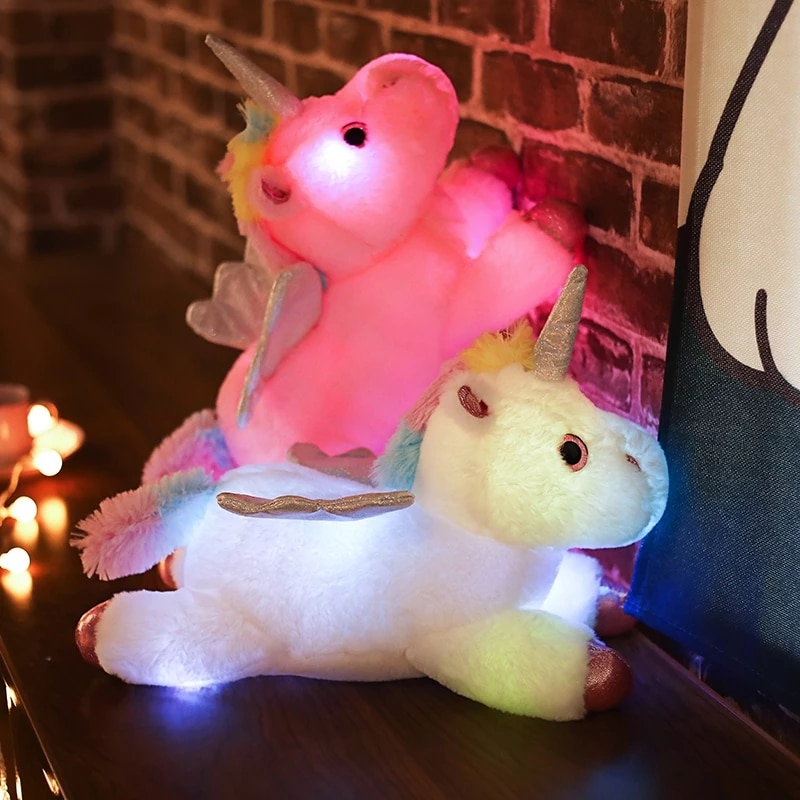 New Luminous Unicorn Plush Toys Plush Light Up Toys Stuffed Animals Cute Horse Toy Soft Doll Kids Toys Xmas Birthday Gifts