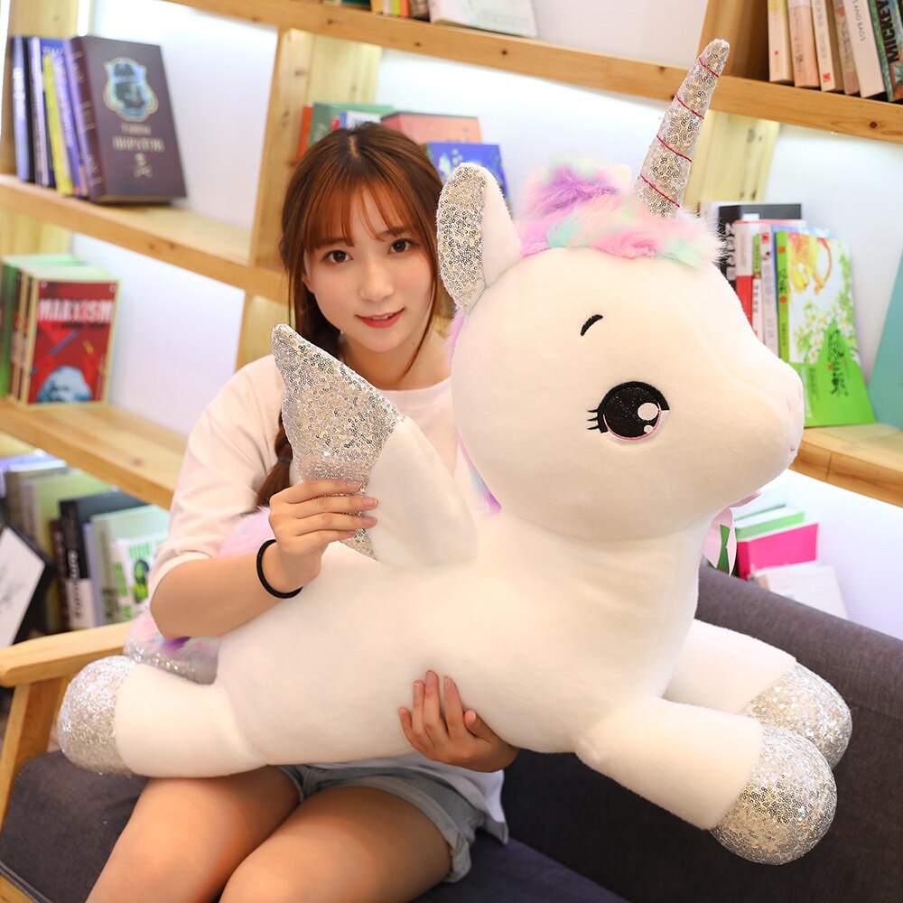 30/45cm Glowing Unicorn Plush Toy Baby Kids Appease Pillow Doll Animal Hose Stuffed Plush Toy Birthday Gifts for Girls Children
