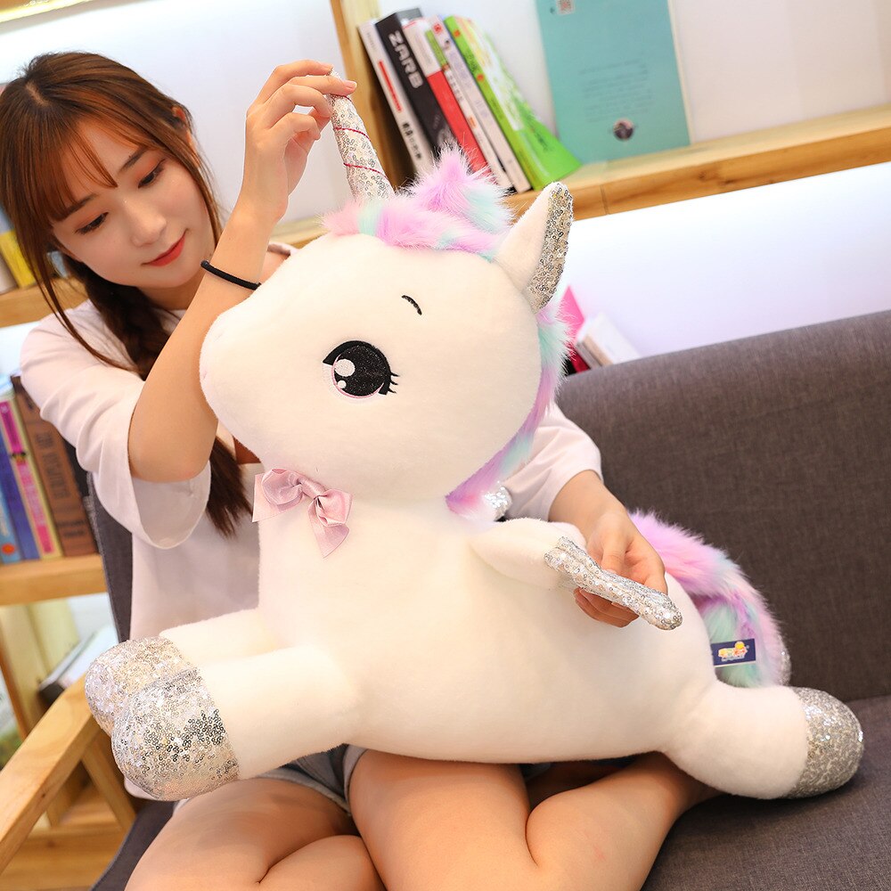 30/45cm Glowing Unicorn Plush Toy Baby Kids Appease Pillow Doll Animal Hose Stuffed Plush Toy Birthday Gifts for Girls Children