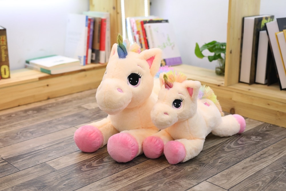 1pc 40/60cm Kawaii Stuffed Animal Baby Dolls Cartoon Rainbow Unicorn Plush toys Kids Present Toys Children Baby Birthday Gift