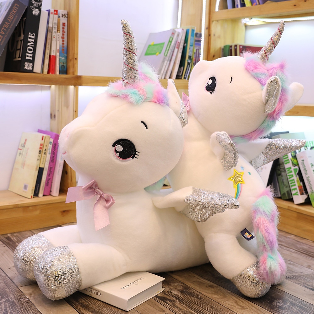 30-80cm Kawaii Unicorn Plush Toys Giant Stuffed Animal Horse Toys for Children Soft Doll Pillows Home Decor Lover Birthday Gift