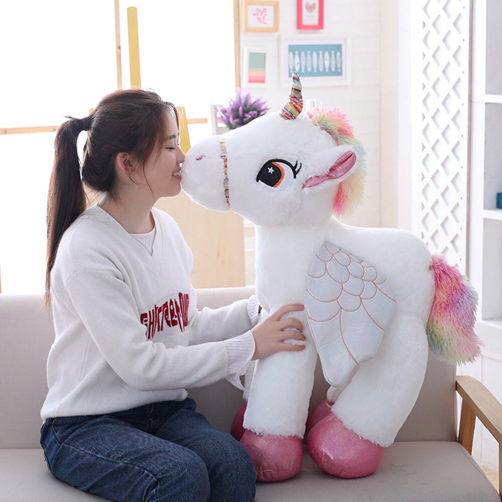 1pc 50-90cm New Giant Unicorn Stuffed Animals Soft Doll Cartoon Horse Unicorn Pillow High Quality Kawaii Gift for Kids Girls