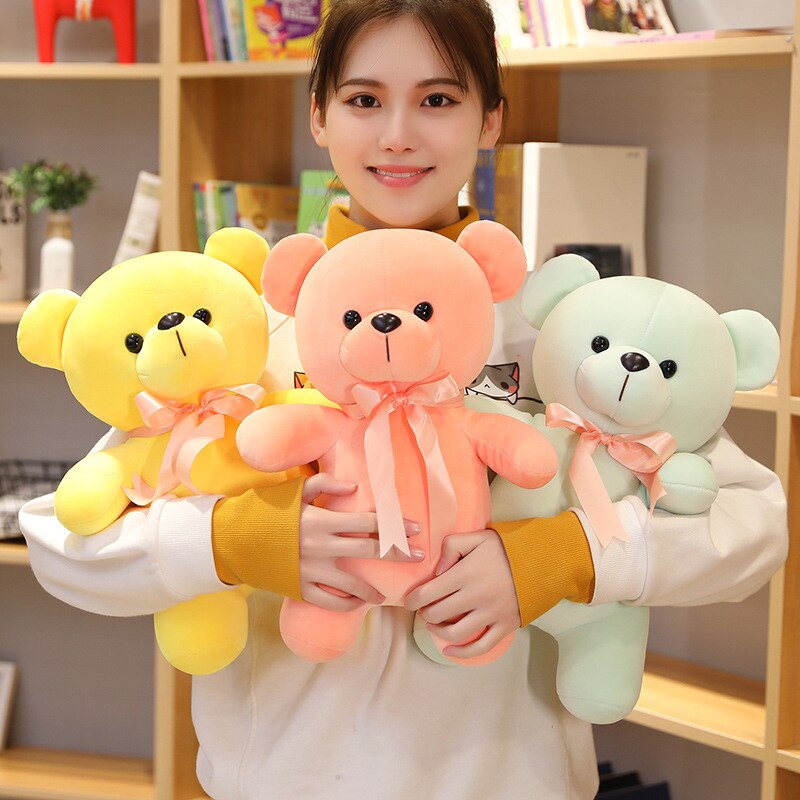 23/30/38cm Kawaii 5 Colors Teddy Bear Stuffed Animals Bear Plush Toys Doll Kids Lovers Birthday Baby Gift Party Wedding Dolls