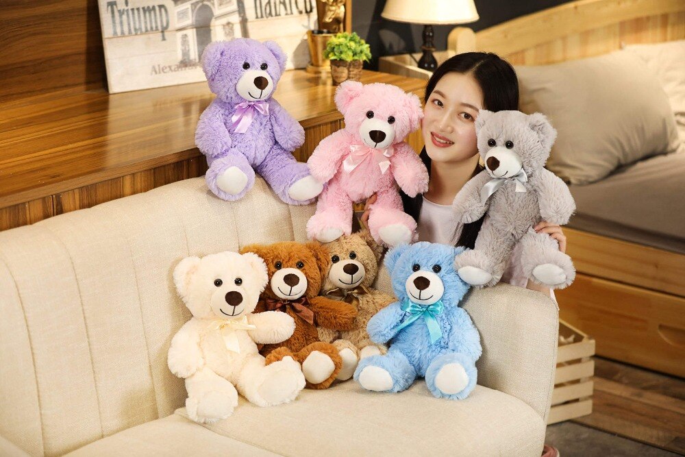 7pcs/lot Plushies Hot Teddy Bear Plush Doll Soft Stuffed Animal Teddy Bear Plush Toys Kids Girls Valentine Lover Birthday Gift