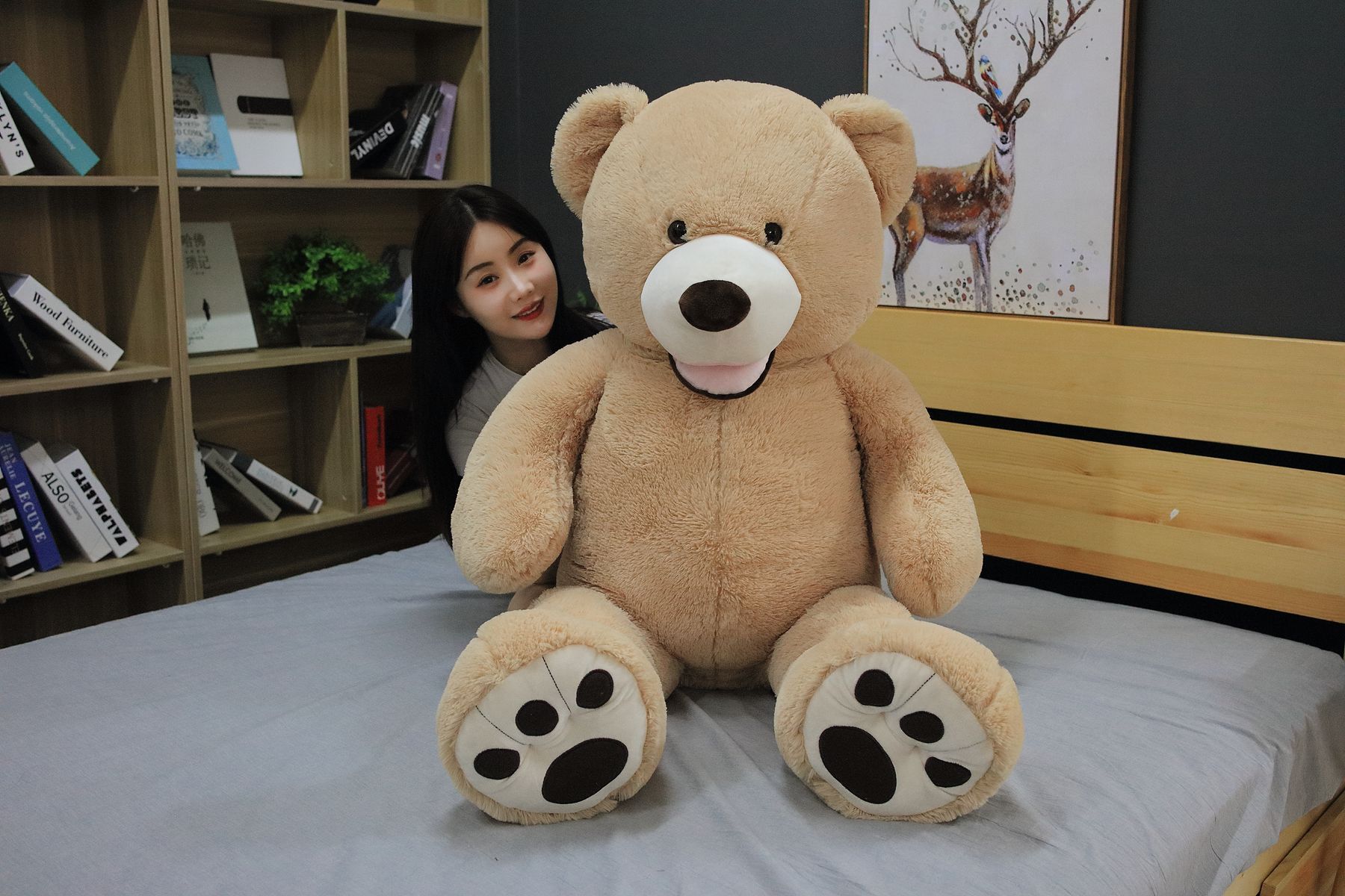 1pc 120cm Giant American Bear Plush Toy Stuffed Soft Animal Teddy Bear Doll for Kids Girls Good Quality Toy Christmas Gifts