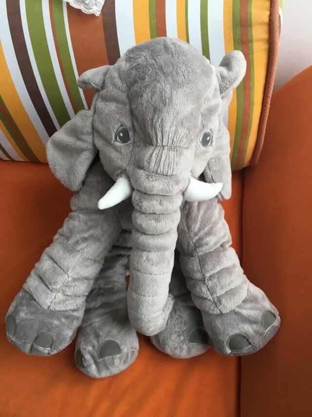 60cm Plush Elephant Toy Infant Plush Elephant Soft Appease Elephant Playmate Doll Baby Elephant Pillow Plush Toys Stuffed Doll