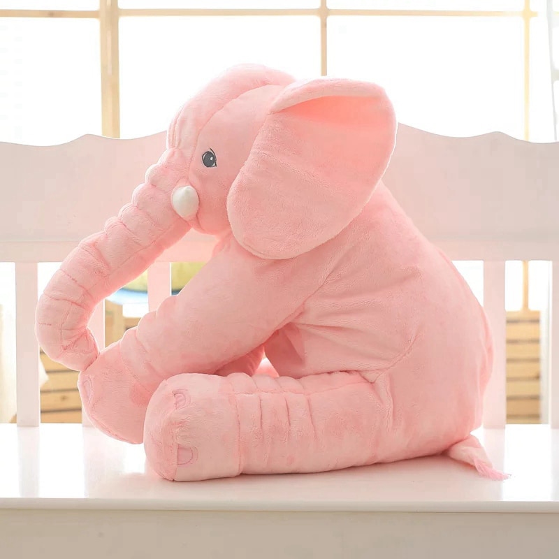 60cm 80cm Height Kawaii Plush Elephant Doll Toy Kids Sleeping Back Cushion Cute Stuffed Elephant Baby Accompany Doll Xmas Gift