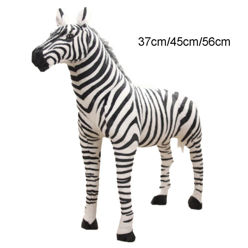 Soft Stuffed Plush Animal Pillow Realistic Zebra for Children's Birthday Gift