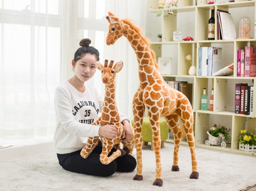 Giant simulation giraffe plush toy doll indoor bar lobby room decoration ornaments realistic animal photography model toy Gift