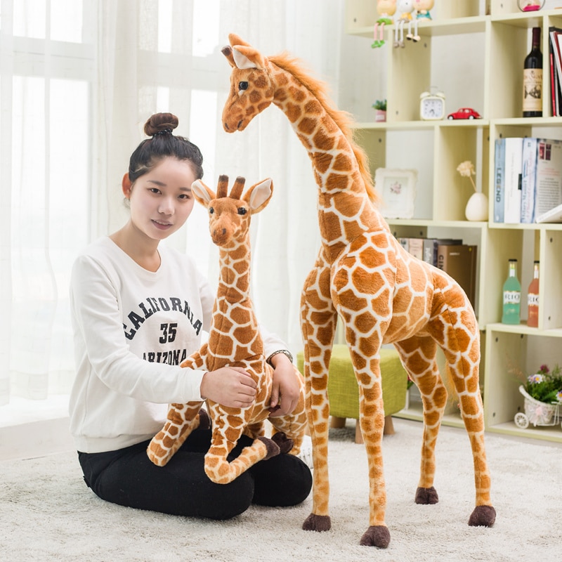 Giant simulation giraffe plush toy doll indoor bar lobby room decoration ornaments realistic animal photography model toy Gift
