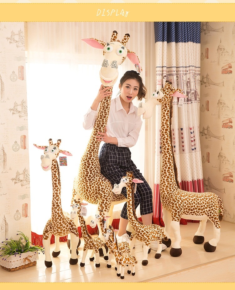 Simulation Madagascar Giraffe Plush Toys Standing Forest Animal Exquisite Patterns Cute Expression Bedding Cushion Kids Pillow