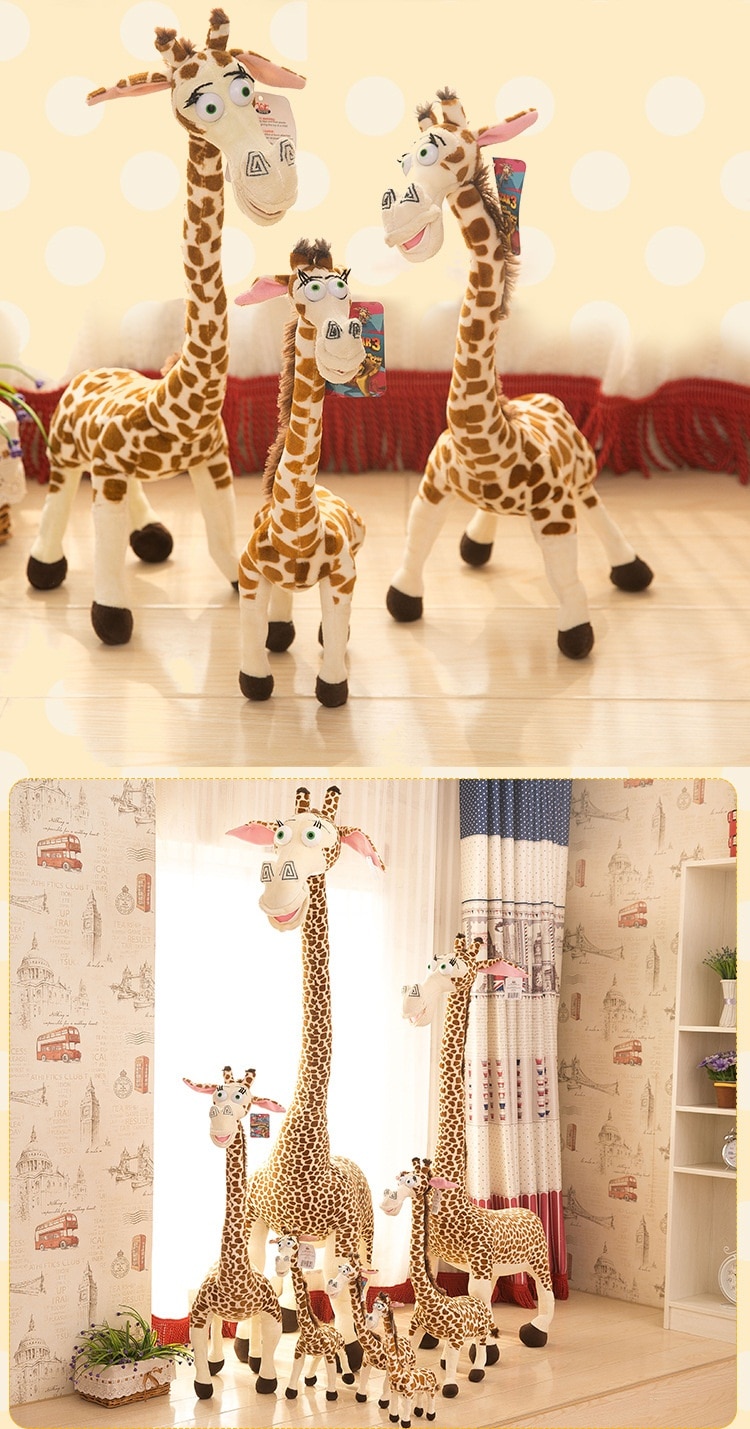 Simulation Madagascar Giraffe Plush Toys Standing Forest Animal Exquisite Patterns Cute Expression Bedding Cushion Kids Pillow