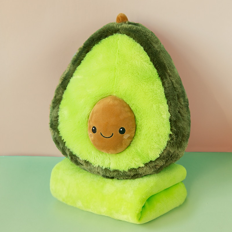 Avocado Plush Toy In One Toy Pillwo With Blanket 2 in 1 Sleep Toy Fruit DollCar Cushion Children's Christmas New Year Gift