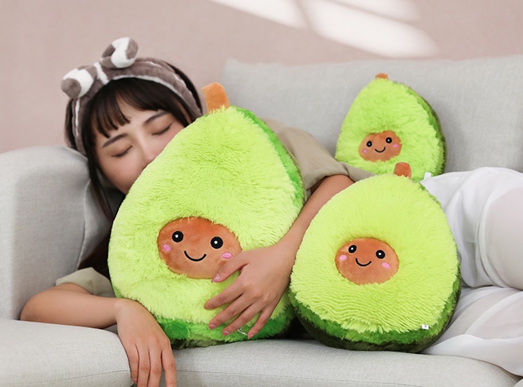 2021 Avocado Plush Pillow Cute Cartoon Avocado Stuffed Plushie Doll Baby Toys Soft Pillow Cushion Kawaii Home Decor Kids Gift