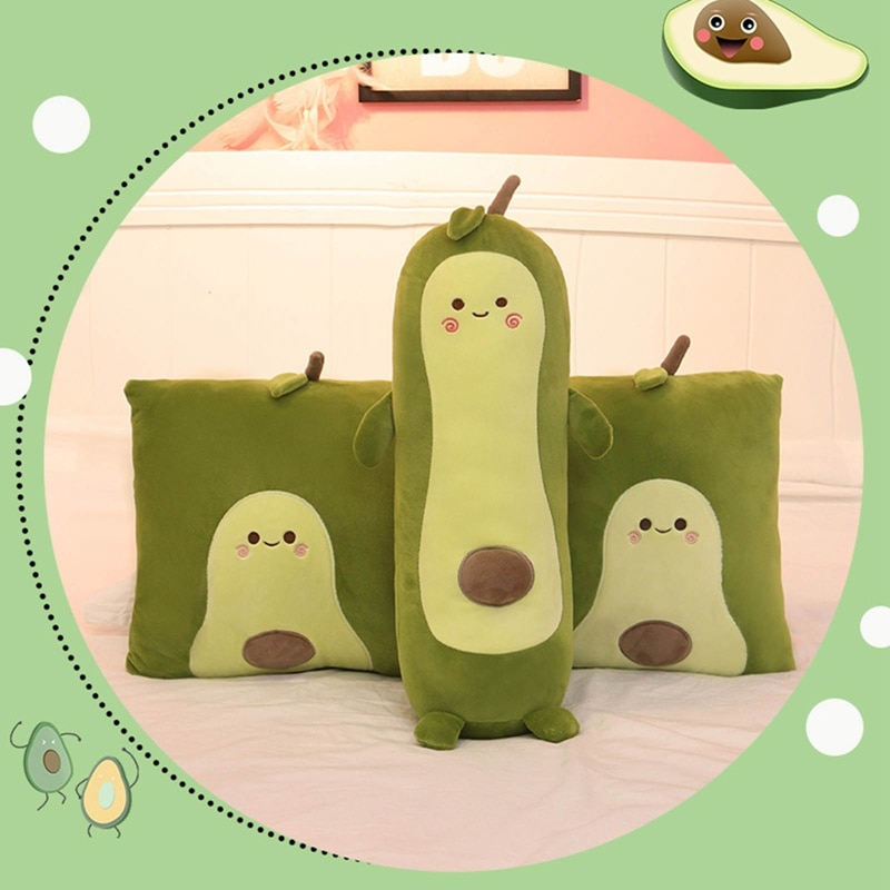 70cm Small Size Green Avocado Plush Toy Girl Boy Sleeping Doll Cushions Lovely Fruit Pillows Kids Girlfriend Birthday Gifts