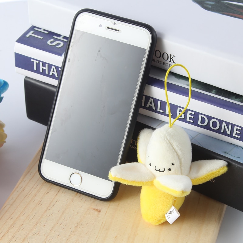 Super cute yellow banana plush toys, mobile phone pendant pendant small banana backpack stuffed sweet smile