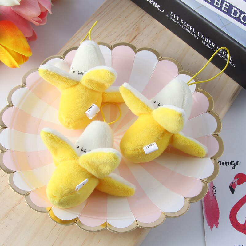 Super cute yellow banana plush toys, mobile phone pendant pendant small banana backpack stuffed sweet smile