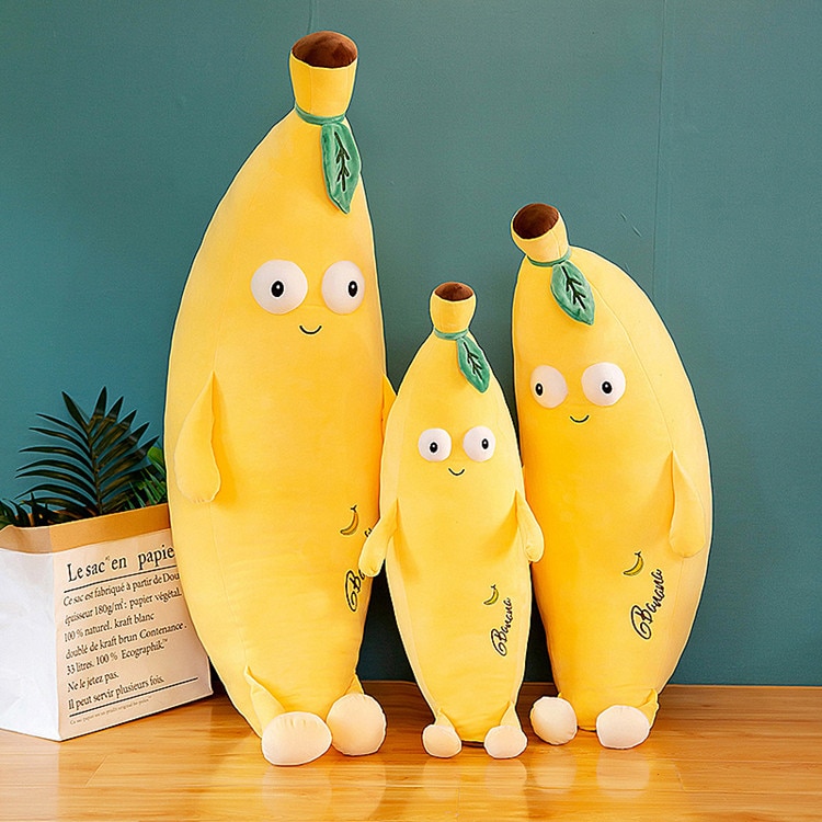 Plush Toy Cartoon Big Eyes Banana Plush Toy Pillow Kawaii Doll Doll Child Gift Girl Sleeping Pillow Decoration Kids Toys